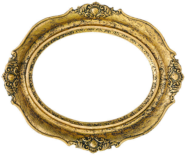 istock Golden picture frame cutout 153041017