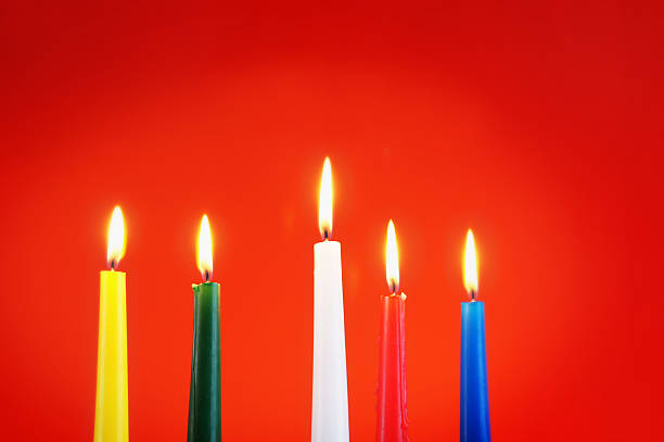 istock Five burning candles against the red background 153041311