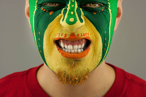 istock Painted face of angry young man 153041394