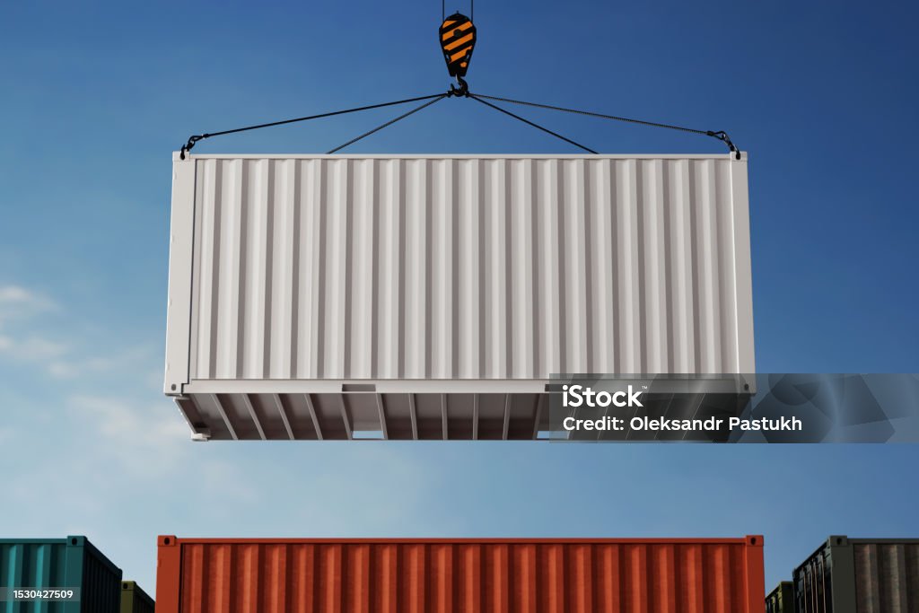 Loading Shipping Container Storage Mockup 3d Rendering Stock Photo ...