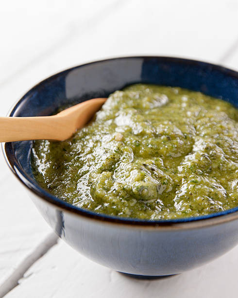 istock Bowl of pesto sauce 153043467