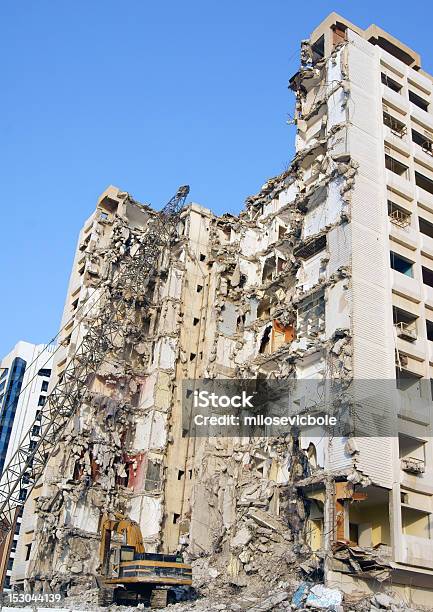 Demolished Building Stock Photo - Download Image Now - Architecture, Blue, Breaking