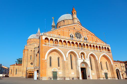 Basilica of Saint Anthony in Padua, Italy . Church with Romanesque and Byzantine architecture elements