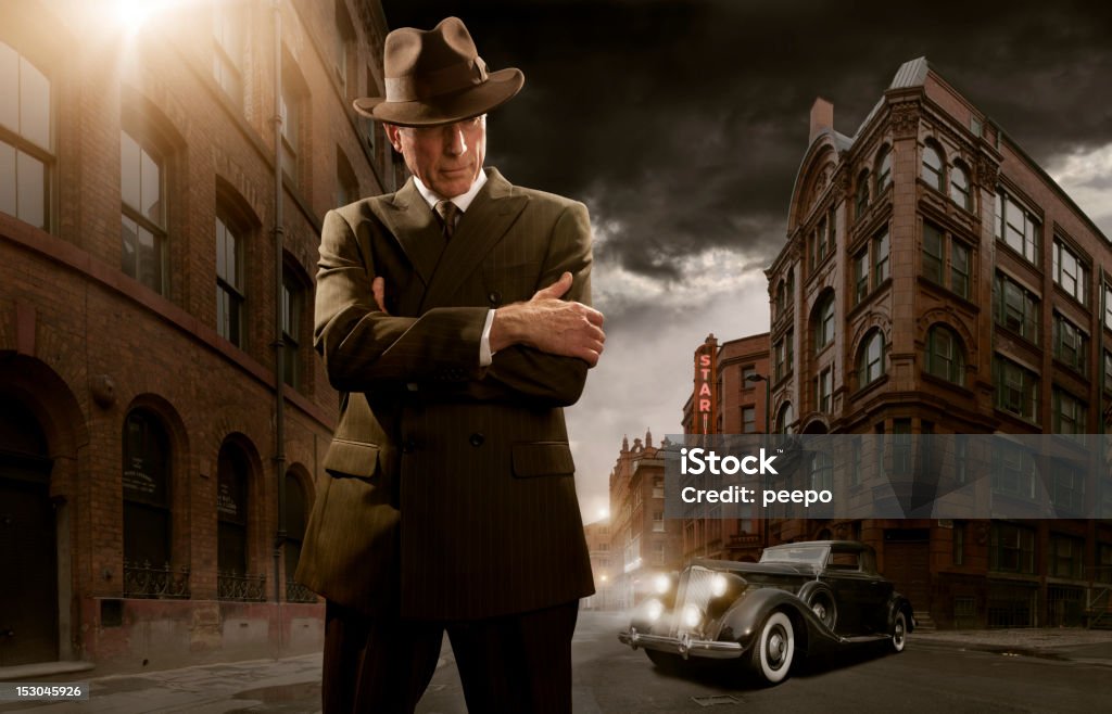 1940 er Jahre stilisierte Film Noir Gangster - Lizenzfrei Detektiv Stock-Foto