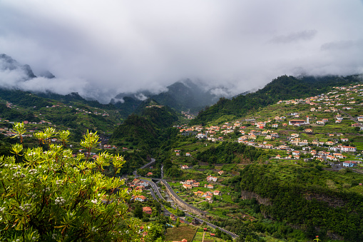 Mountain village Sao Vicente on Madeira island, Portugal.