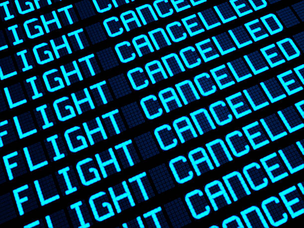 Cancelled Flights Departures Board stock photo