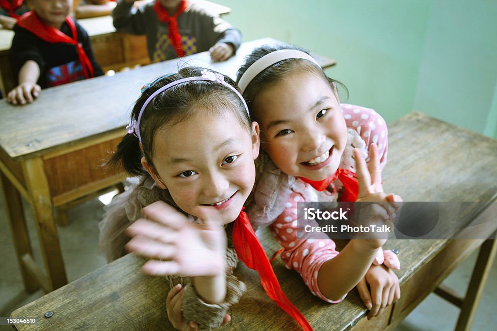 행복함 중국 초등학교 학생들이 - 로열티 프리 아이 스톡 사진