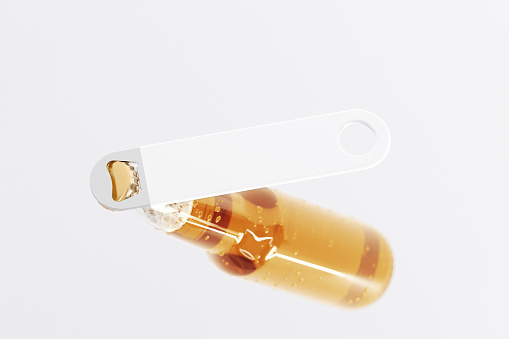 Blank  beer bottle opener mockup. 3D rendering