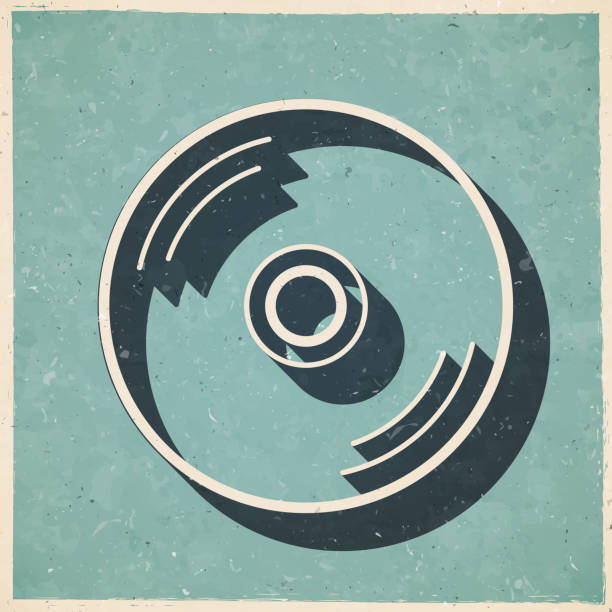 istock CD or DVD. Icon in retro vintage style - Old textured paper 1530504992