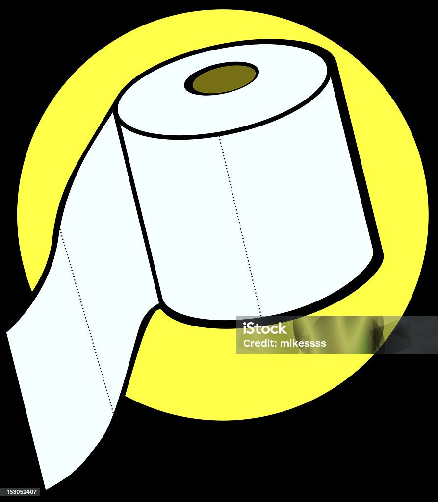 Рулон бумаги в ванной комнате - Векторная графика Без людей роялти-фри