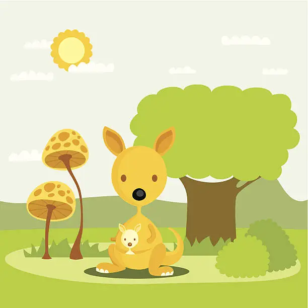 Vector illustration of kangaroo