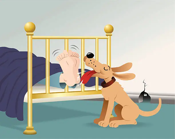 Vector illustration of Dog Alarm Clock