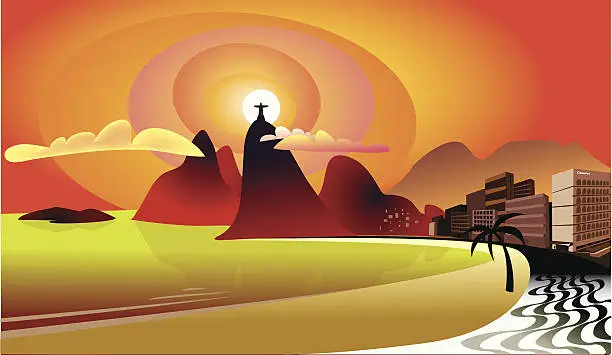 Vector illustration of Copacabana / Rio de Janeiro