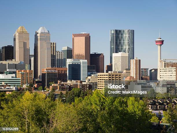 Calgary Downtown Vista Stock Photo - Download Image Now - Alberta, Architecture, Blue