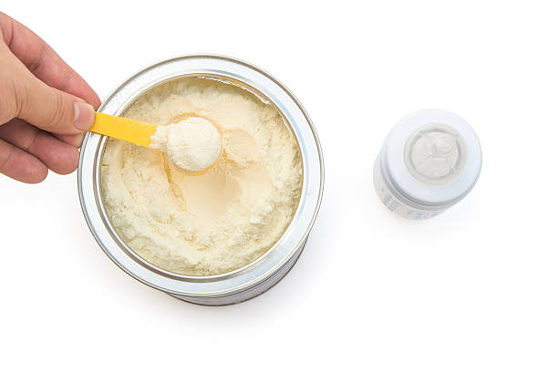 istock powdered milk preparing with clipping path, bottle nearby 153054296