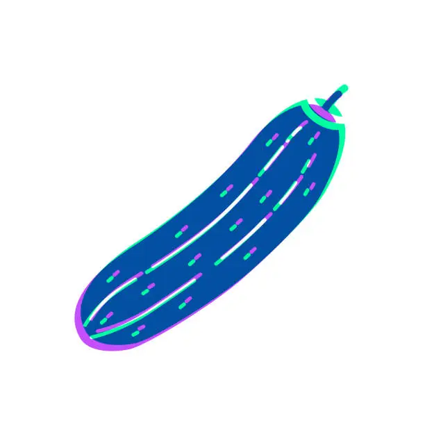 Vector illustration of Cucumber. Icon with two color overlay on white background