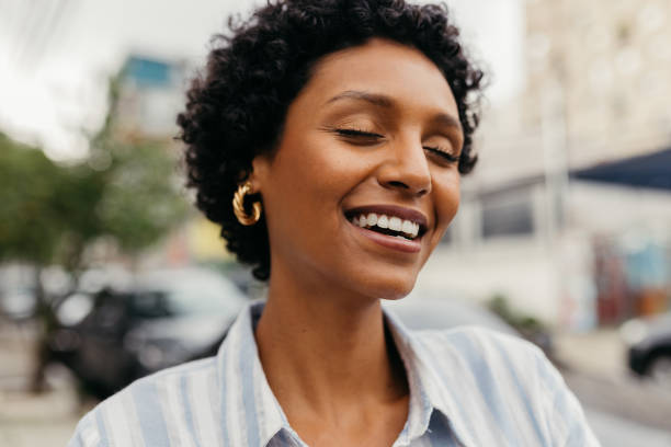 istock Ethnic young woman smiling cheerfully 1530548107