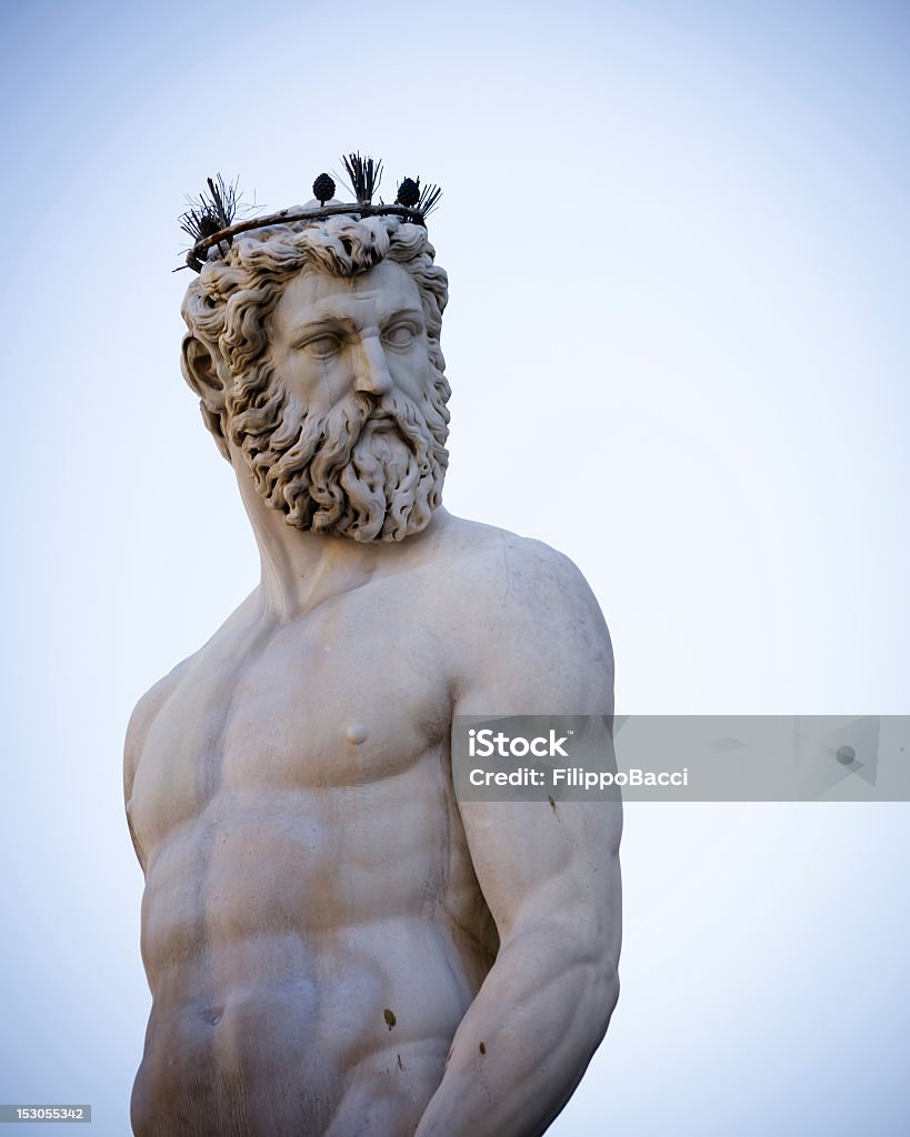 Neptune Statua w Florencji, Piazza della Signoria - Zbiór zdjęć royalty-free (Bez ludzi)