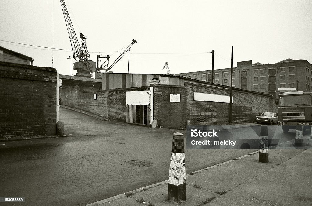 Wharf/ London, 1979 Port of London, S/W Cargo Container Stock Photo