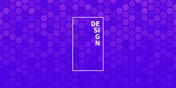 Modern and trendy background. Abstract geometric design with a mosaic of hexagons and beautiful color gradient. This illustration can be used for your design, with space for your text (colors used: Purple, Blue). Vector Illustration (EPS file, well layered and grouped), wide format (2:1). Easy to edit, manipulate, resize or colorize. Vector and Jpeg file of different sizes.