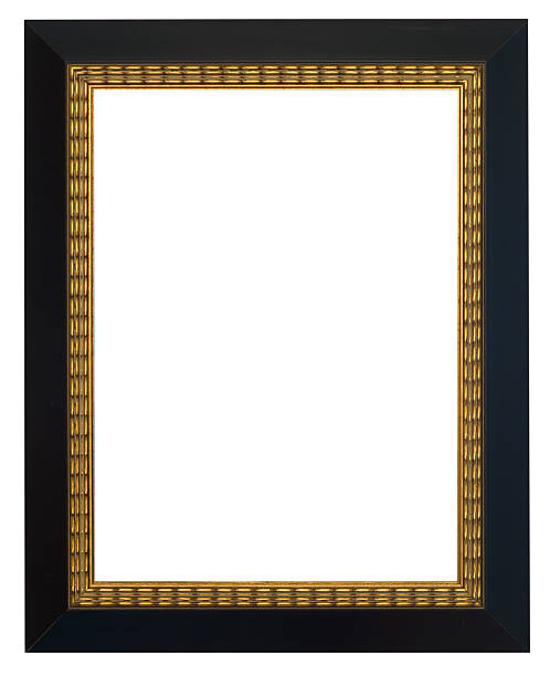 istock Black and Gold Wood Frame 153058059