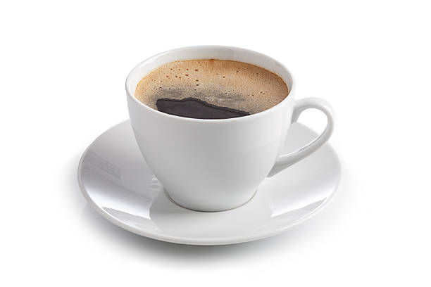 istock White cup of coffee on a saucer 153059732