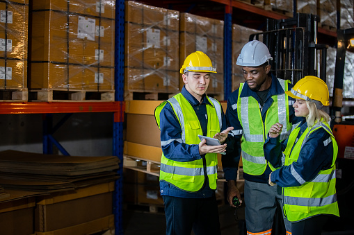 Working Logistics Group Warehouse Working Logistics Factory Industry Supervisor ...