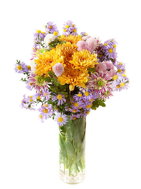istock colourful chrysanthemums bunch  in transparent vase 153060578