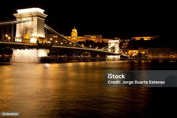 Kettenbrücke Bei Nacht In Budapest Stockfoto und mehr Bilder von Abenddämmerung - Abenddämmerung, Antiquität, Architektur