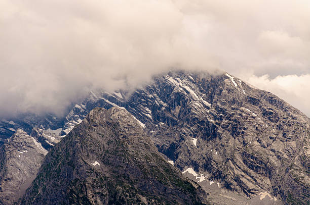 Cloudy summit stock photo