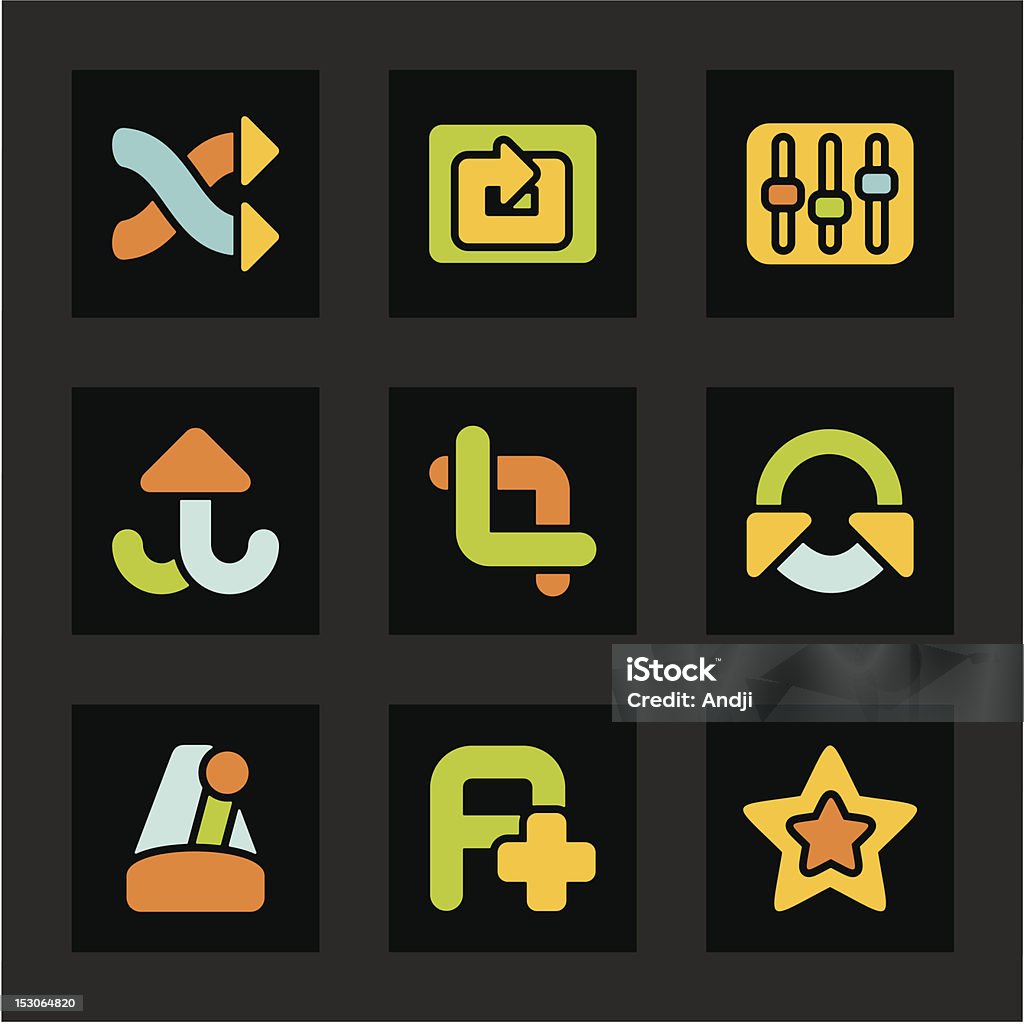Icône de couleur série d'icônes-Media - clipart vectoriel de Battre les cartes libre de droits
