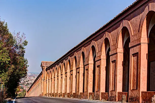 Portico di San Luca, Bologna, Iraly: the porch that connects the Sanctuary of the Madonna di San Luca to the city, a long (3.5 km) monumental roofed arcade consisting of 666 arches