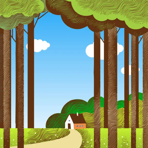 Vector illustration of Little House