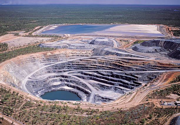 Uranium mine Ranger Uranium mine in the  Northern Territory,Australia. open pit mining stock pictures, royalty-free photos & images