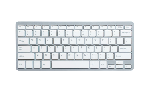 Computer keyboard with clipping path