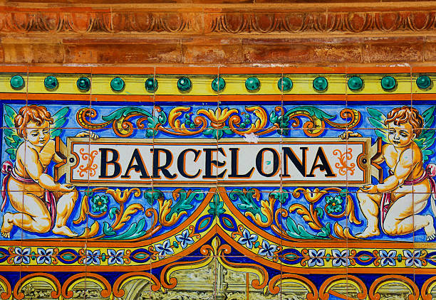 istock Barcelona sign over a mosaic wall 153065705