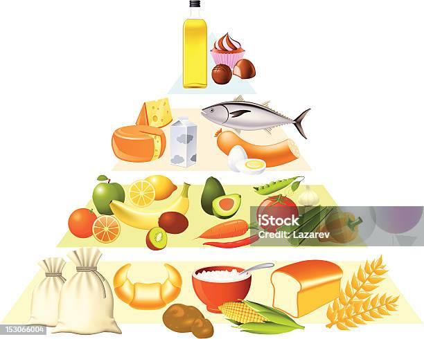 食品ピラミッド - ベクター画像のベクターアート素材や画像を多数ご用意 - ベクター画像, 炭水化物, たんぱく質