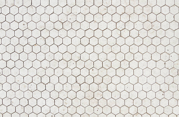 A black and white hexagon texture stock photo