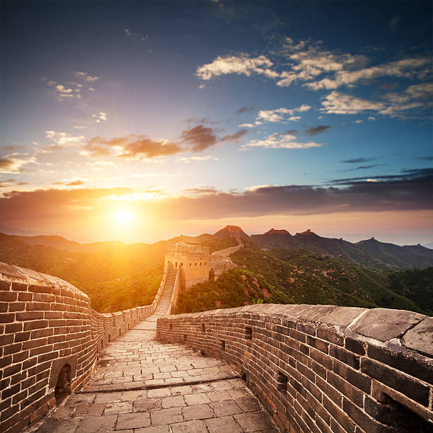 istock Sun through clouds from the Great Wall in China 153066501