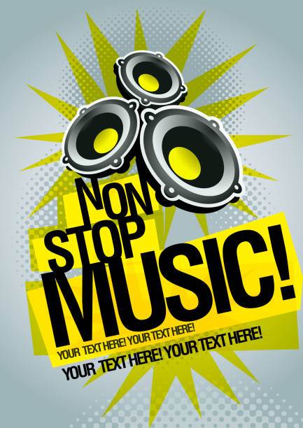 Non Stop Music vector art illustration