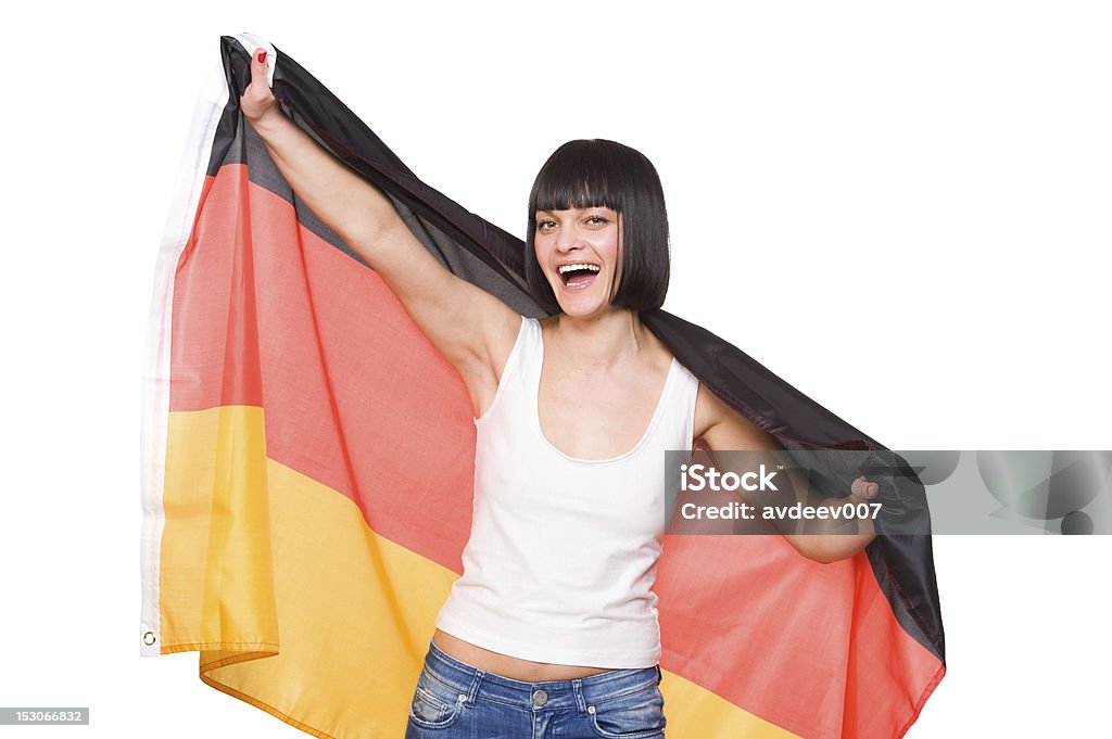 Femme avec le drapeau de l'Allemagne - Photo de 30-34 ans libre de droits