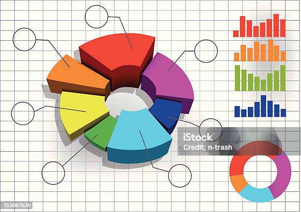 Gráfico Circular - Arte vetorial de stock e mais imagens de Coleção - Coleção, Crescimento, Dados