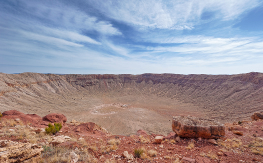 Meteor impact crater in Arizona, USA