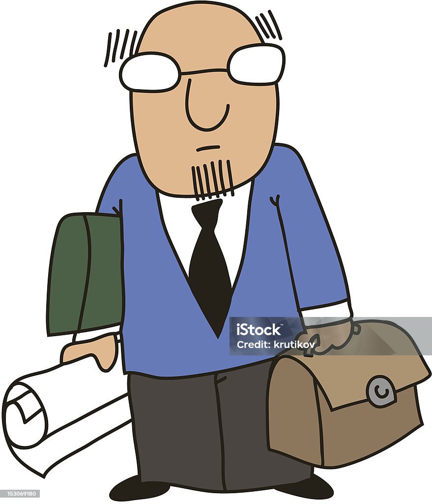 Scientist Scientist, is a professor with a briefcase and a paper roll Business stock vector