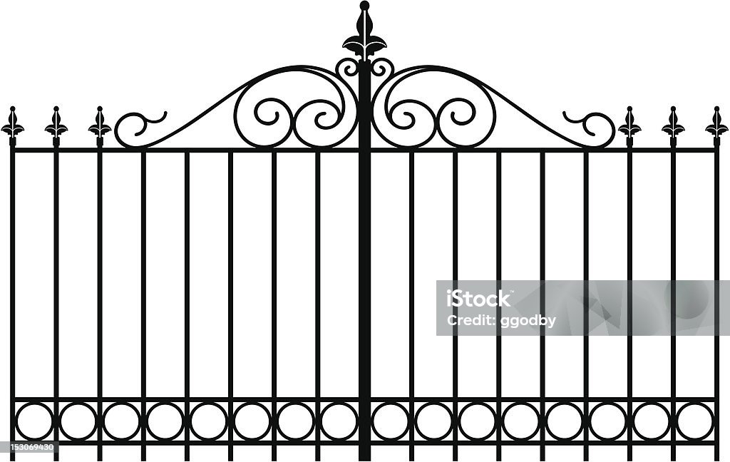 wrought iron4 vectorized wrought iron gate or entranceway Gate stock vector