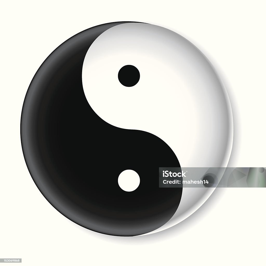 Um crédito-Yin Yang botão - Vetor de Símbolo Yin Yang royalty-free