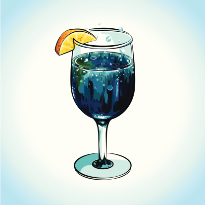 Refreshing Blue Cocktail with Lemon
