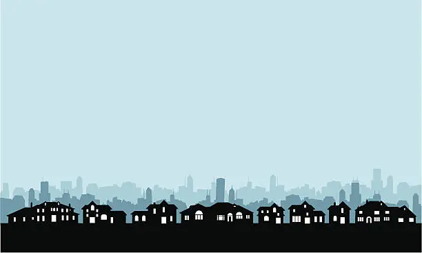 Vector illustration of Residential Area Skyline