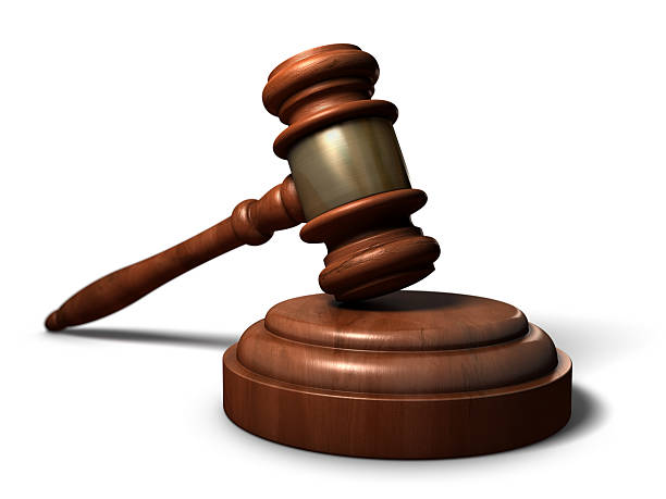 istock Isolated image of gavel on white background 153071694