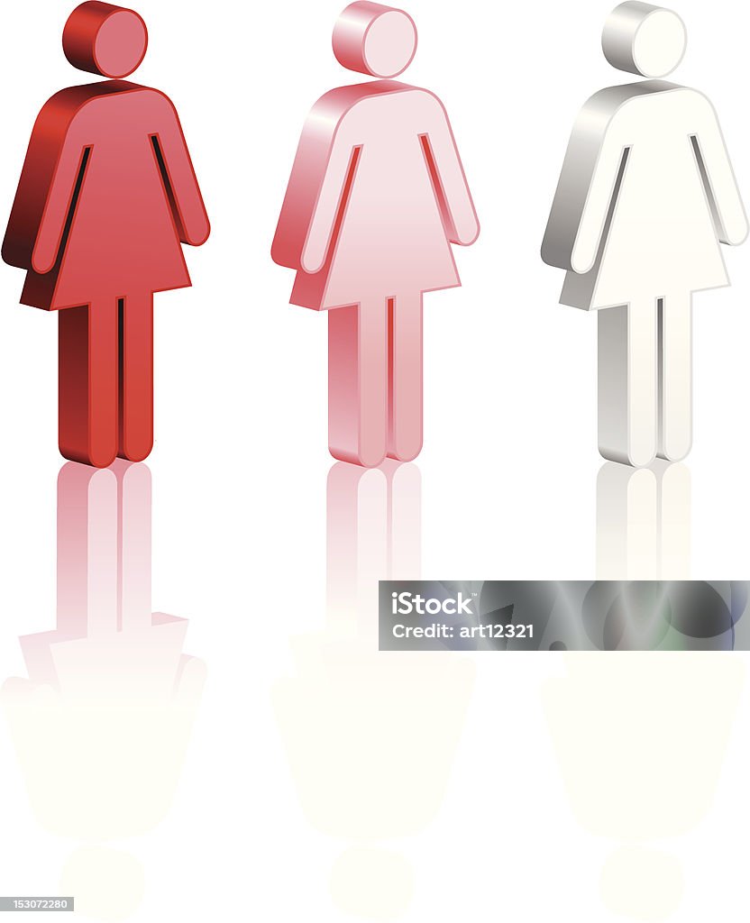 stick Figura mujeres de pie en línea - arte vectorial de Hacer cola libre de derechos